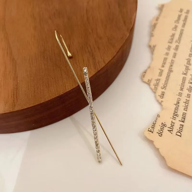Pack Of 2 Gold Plated Zircon Cross And Stud Ear Cuff