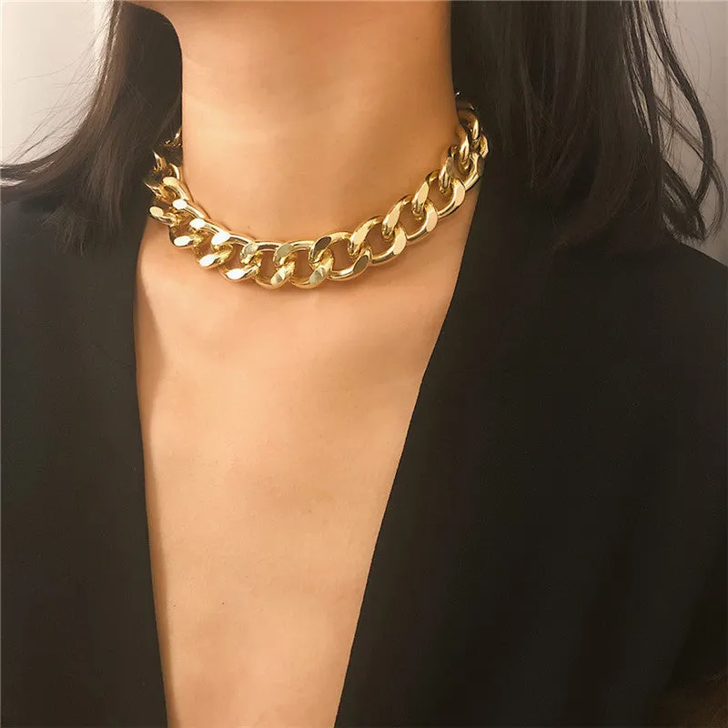 Pack of 2 Heart Lock Chunky Chain Pendant