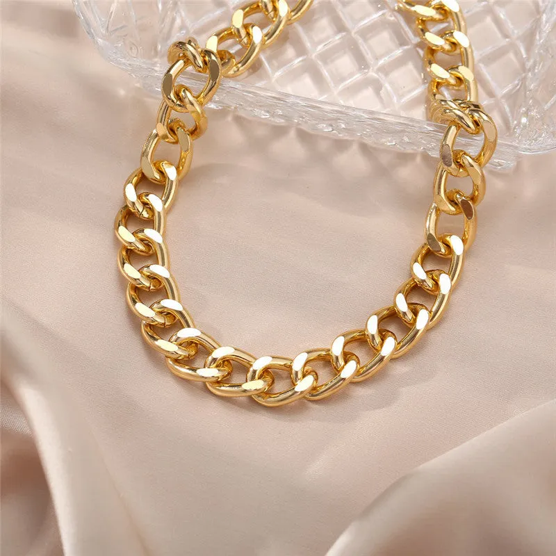 Pack of 2 Heart Lock Chunky Chain Pendant