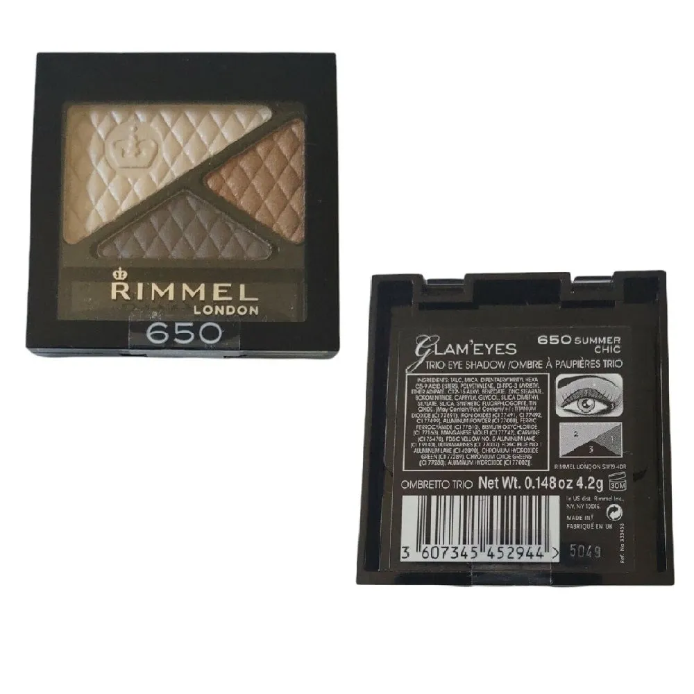 Pack of 2 Rimmel London Glam Eyes Trio Eyeshadow, Summer Chic # 650