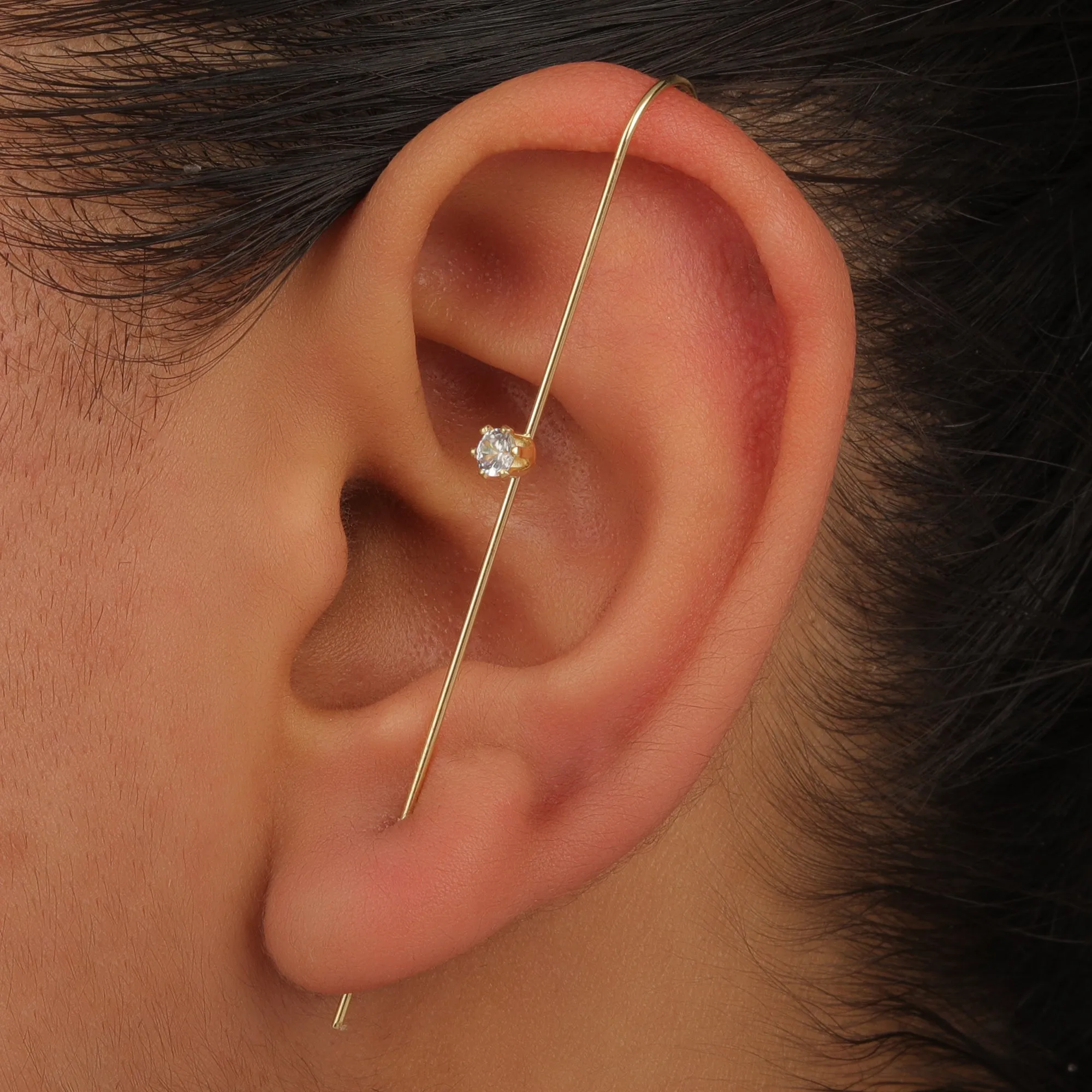 Pack Of 3 Zircon Studded And Butterfly Ear Cuff