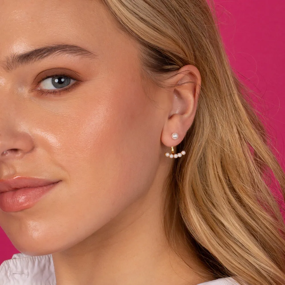 Pearl Ear Jacket Stud Earring