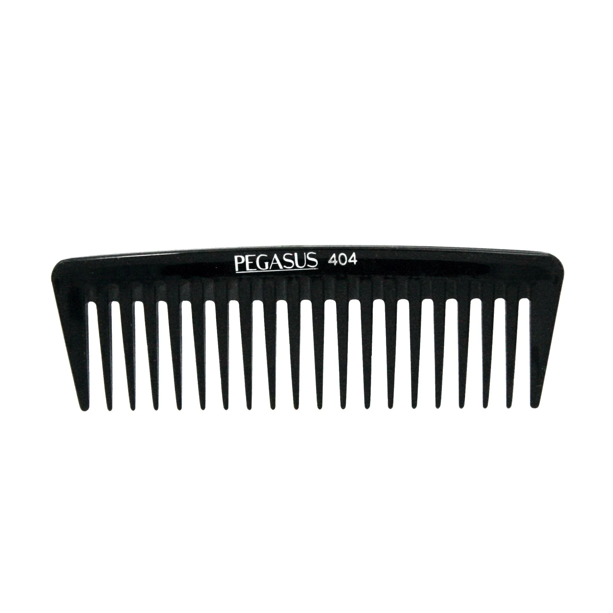 Pegasus 404, 7in Hard Rubber Wide Tooth Tall Styling Comb, Handmade, Seamless, Smooth Edges, Anti Static, Heat and Chemically Resistant, Wet Hair, Everyday Grooming Comb | Peines de goma dura - Black