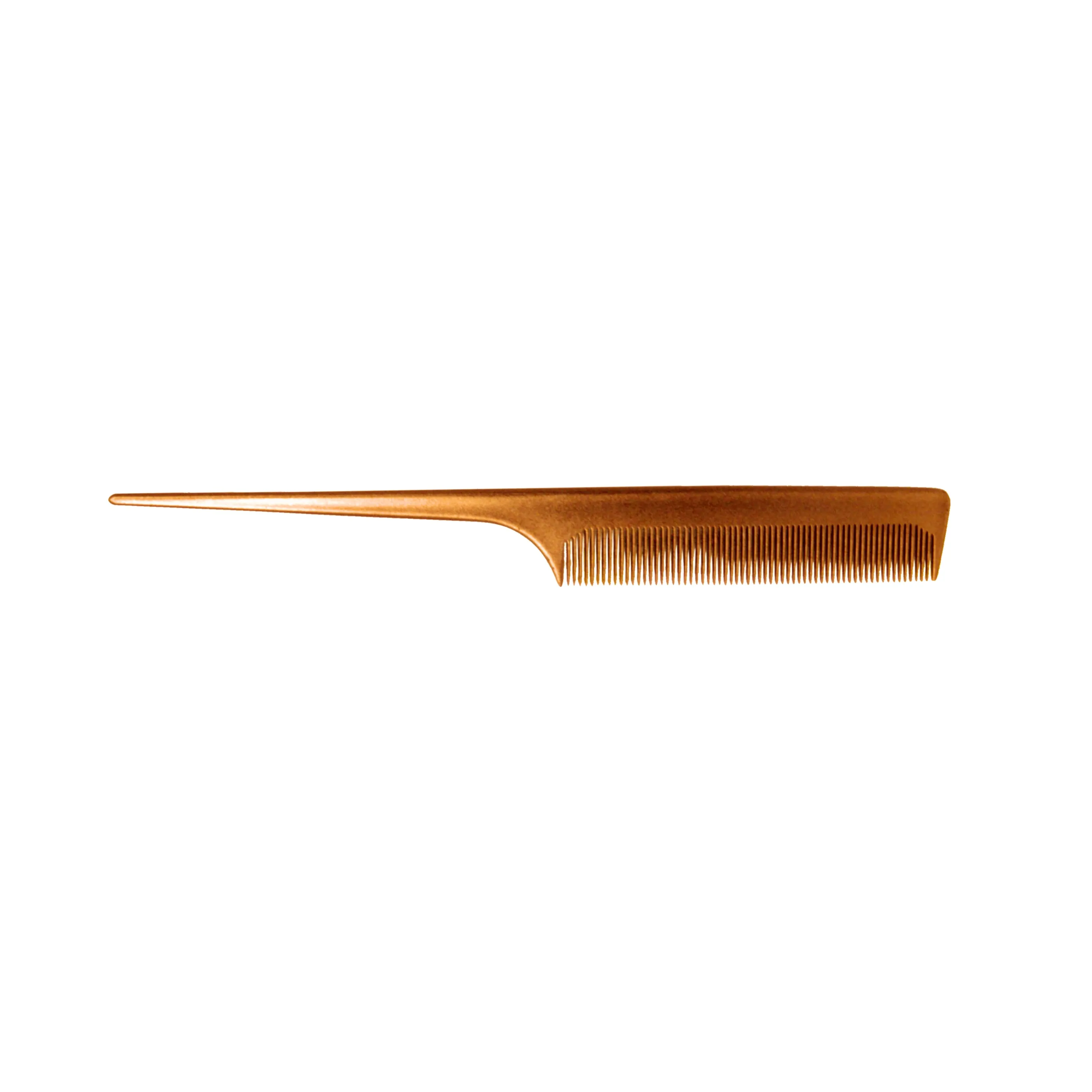 Pegasus MICOLOR 101, 8in Hard Rubber Fine Tooth Rat Tail Comb, Handmade, Seamless, Smooth Edges, Anti Static, Heat and Chemically Resistant, Great for Parting, Coloring Hair | Peines de goma dura - Gold
