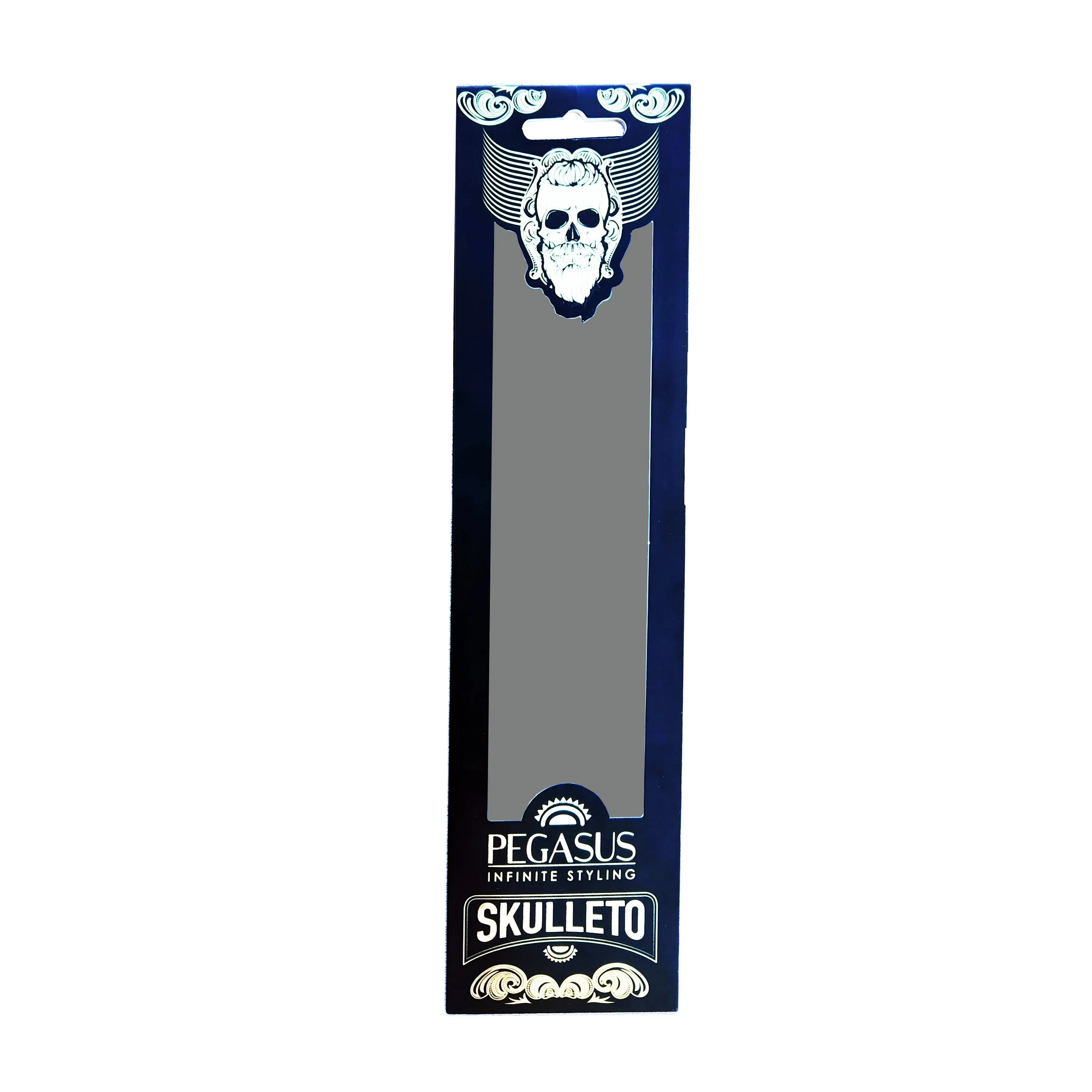 Pegasus Skulleto 201, 7in Hard Rubber Hair Detangling/Trimmer Comb, Handmade, Seamless, Smooth Edges, Anti Static, Heat and Chemically Resistant, Wet Hair, Everyday Grooming Comb | Peines de goma dura - Gold
