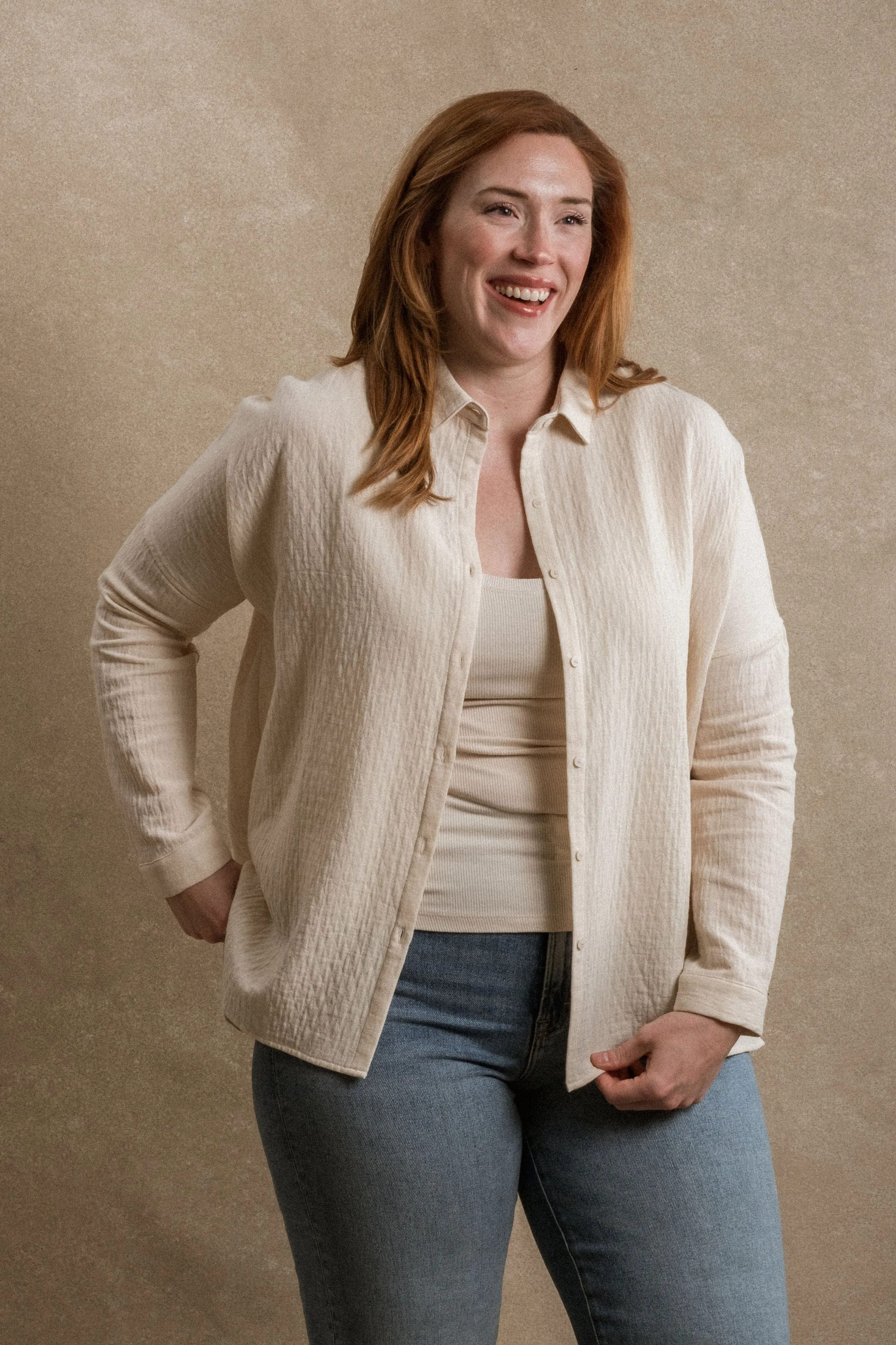 Perth Button Down - Beige