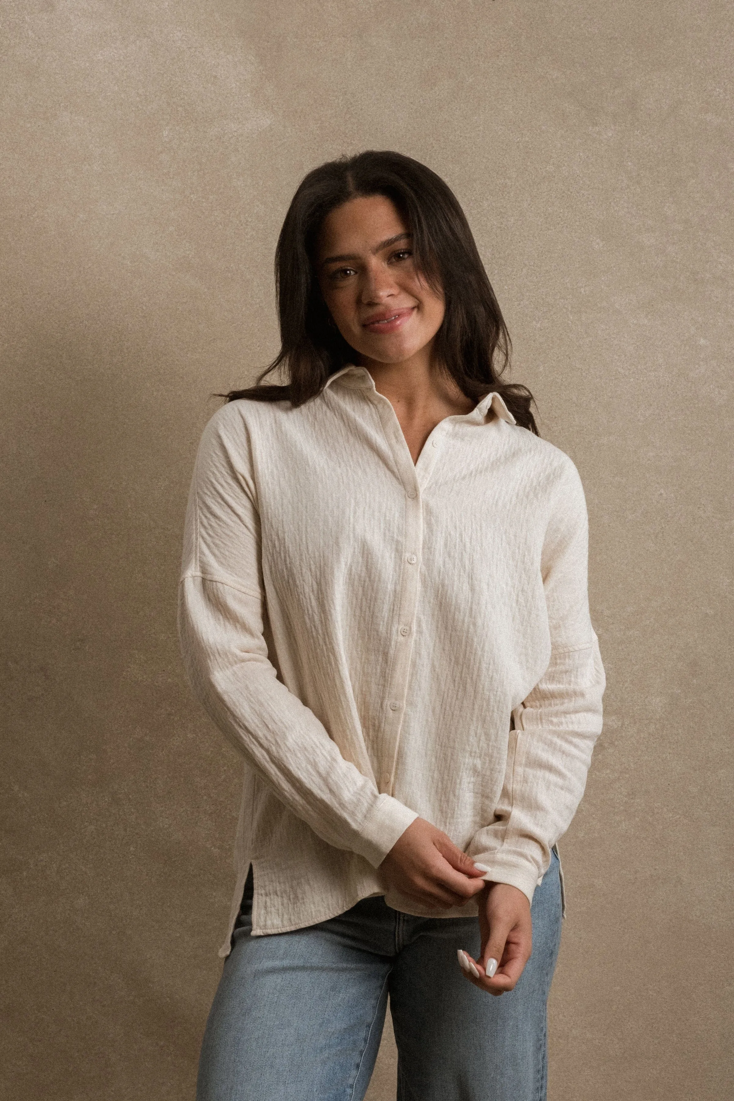 Perth Button Down - Beige