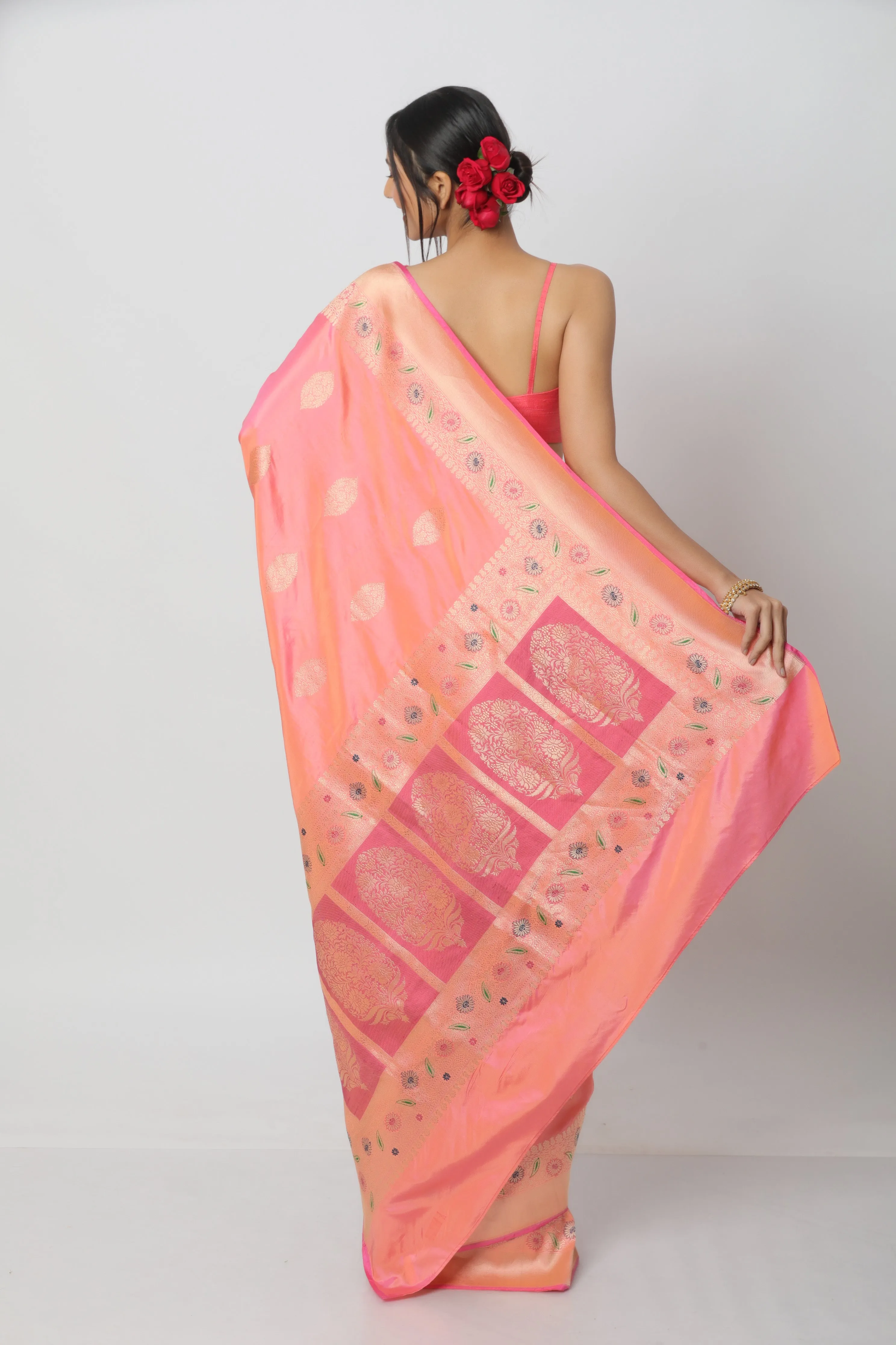 Pink Karwa Benarasi Silk Saree