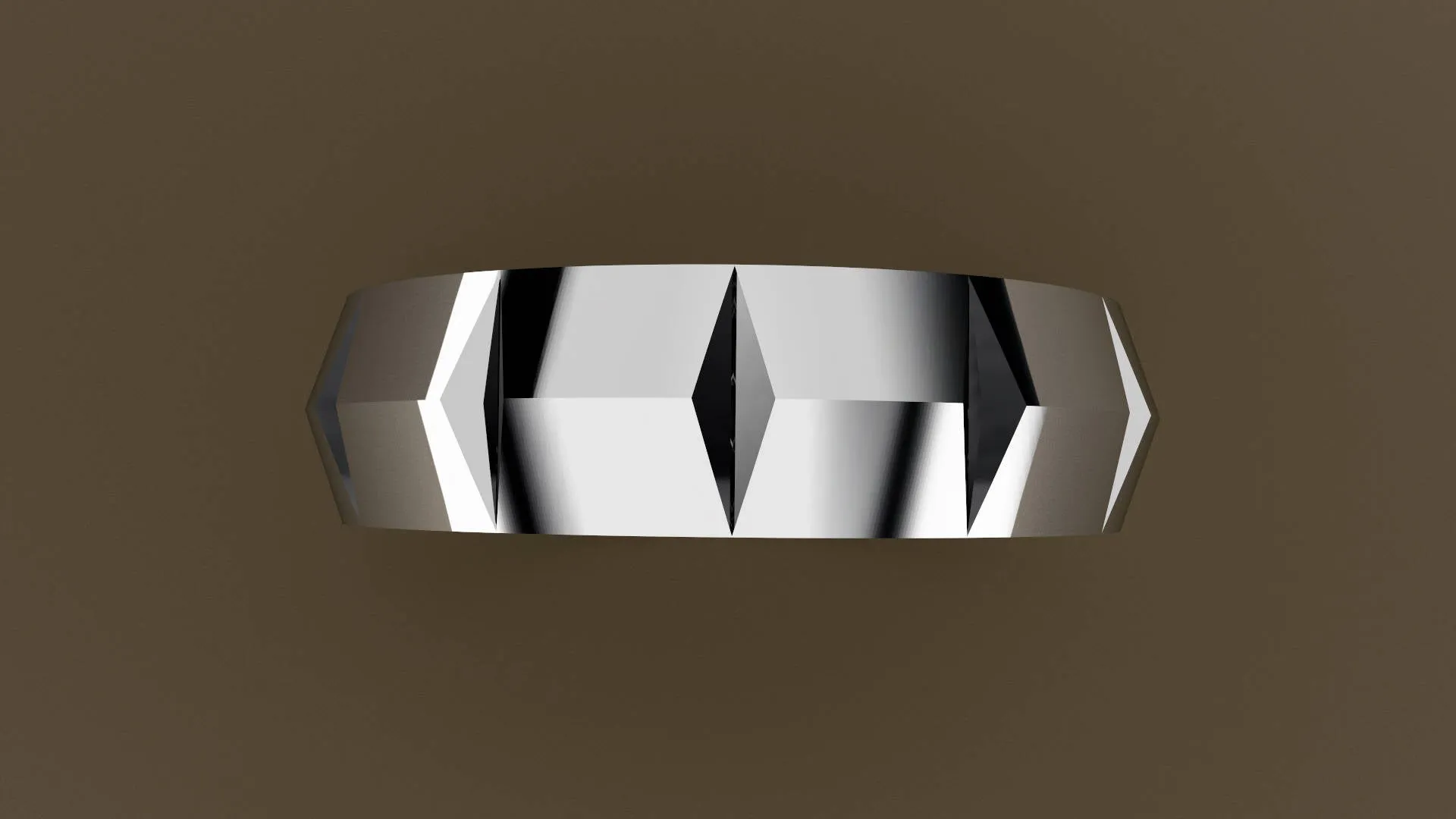 Polished White Gold 6mm Knife Edge Segmented Wedding Band
