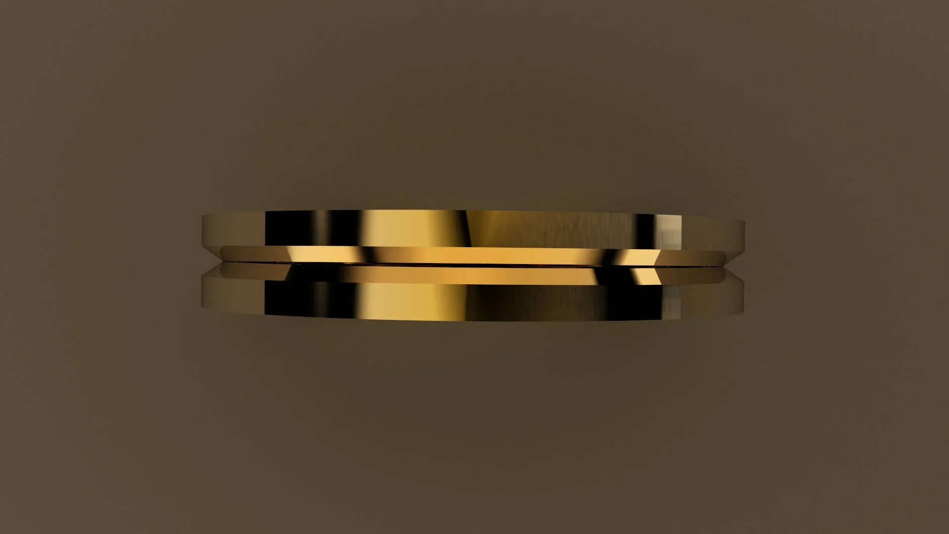 Polished Yellow Gold 3mm Single V Groove Wedding Band