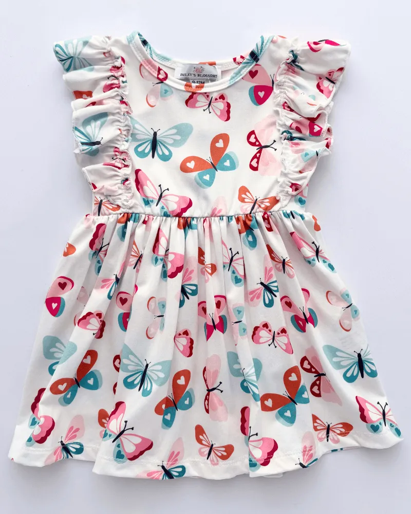 PREORDER! Zoey Ruffle Play Dress - Love Doodle Butterflies