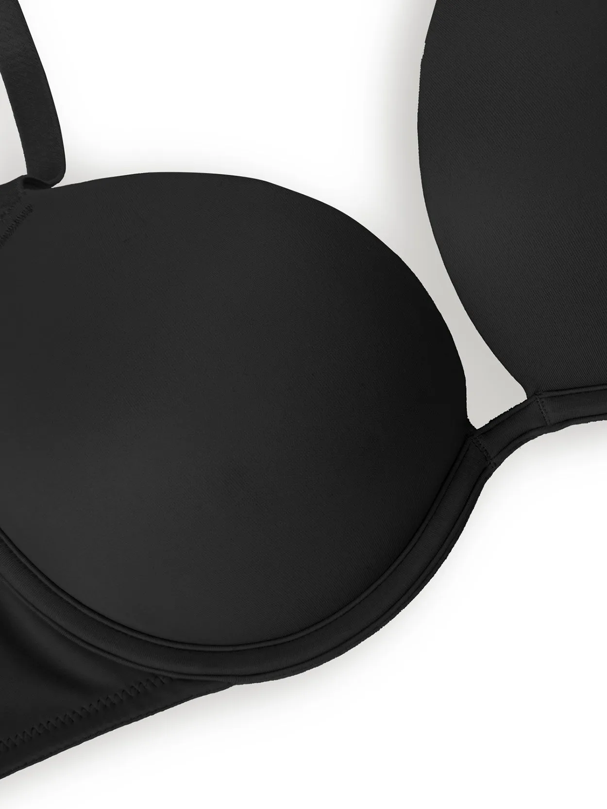 Push Up Deep V Plunge Underwire T-Shirt Bra Black
