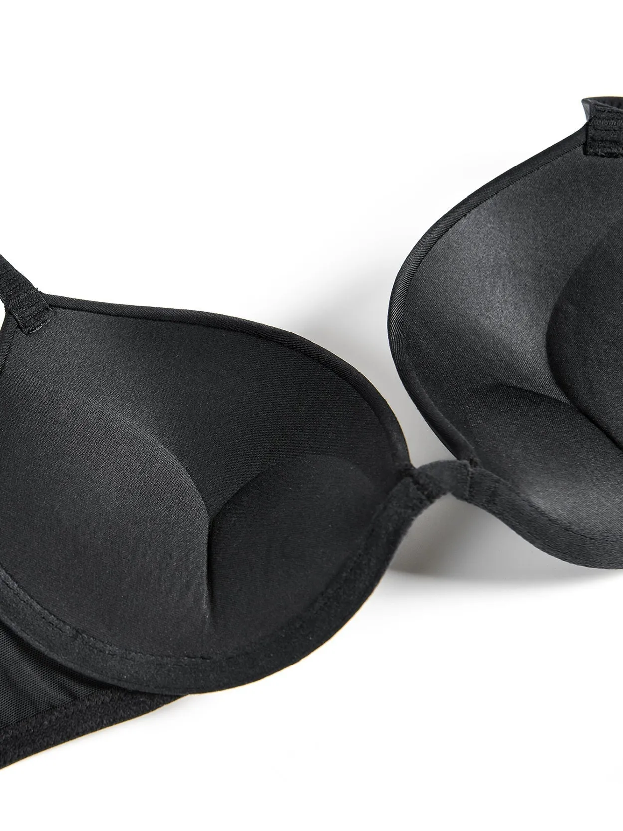 Push Up Deep V Plunge Underwire T-Shirt Bra Black
