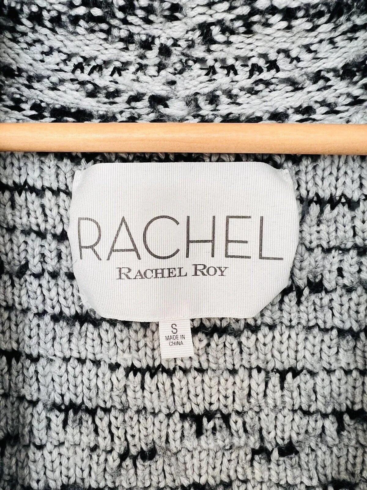 RACHEL ROY Chunky Cardigan Sweater Sz S Waterfall Open Front Heavyweight Pockets