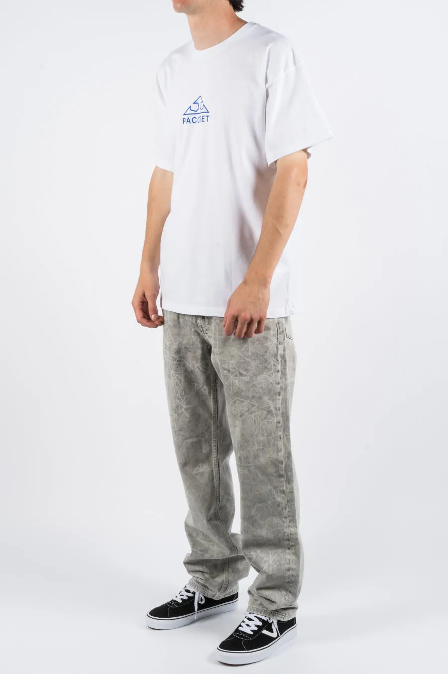 RASSVET PRINTED JEANS LIGHT GREY