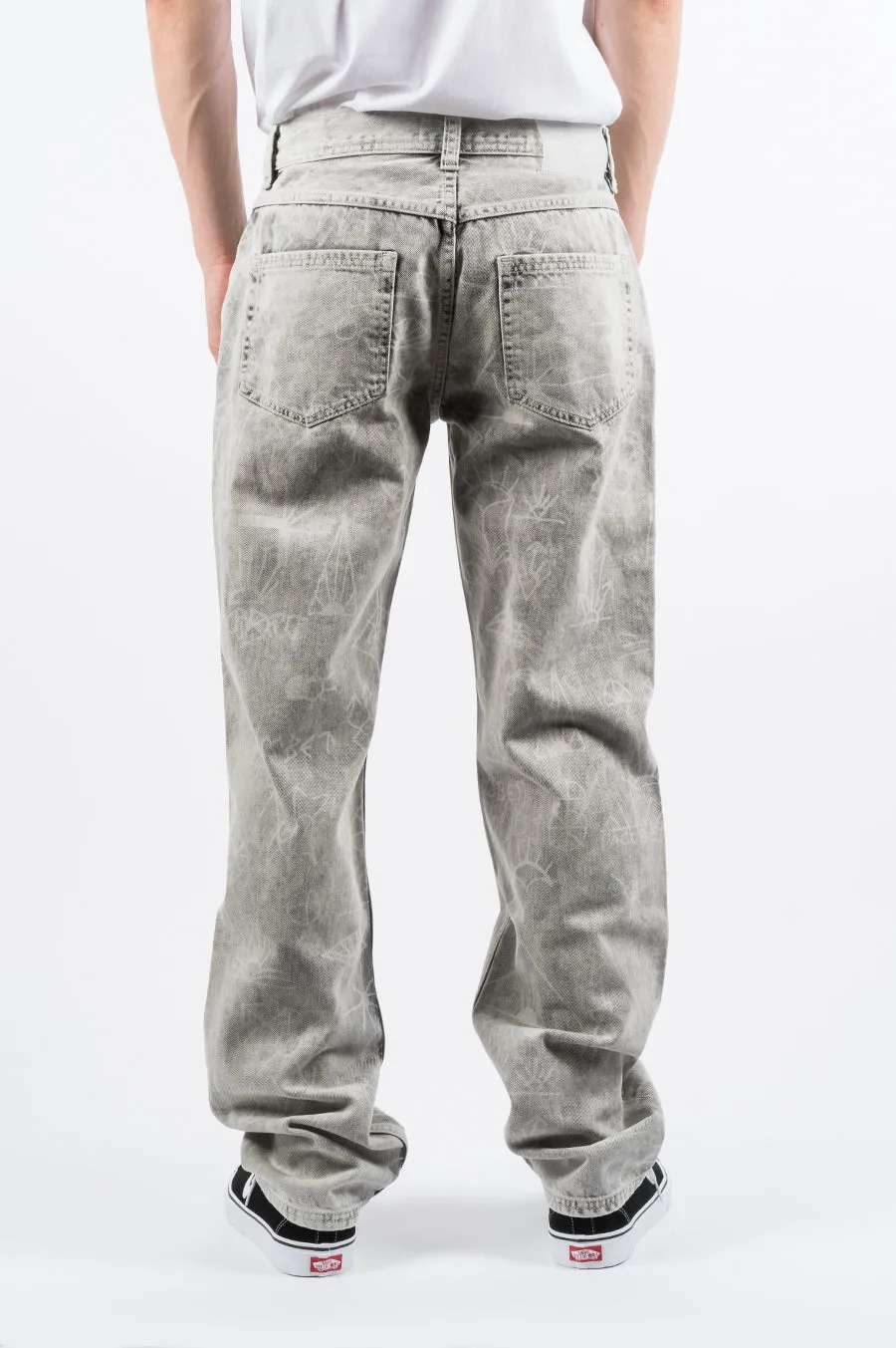 RASSVET PRINTED JEANS LIGHT GREY
