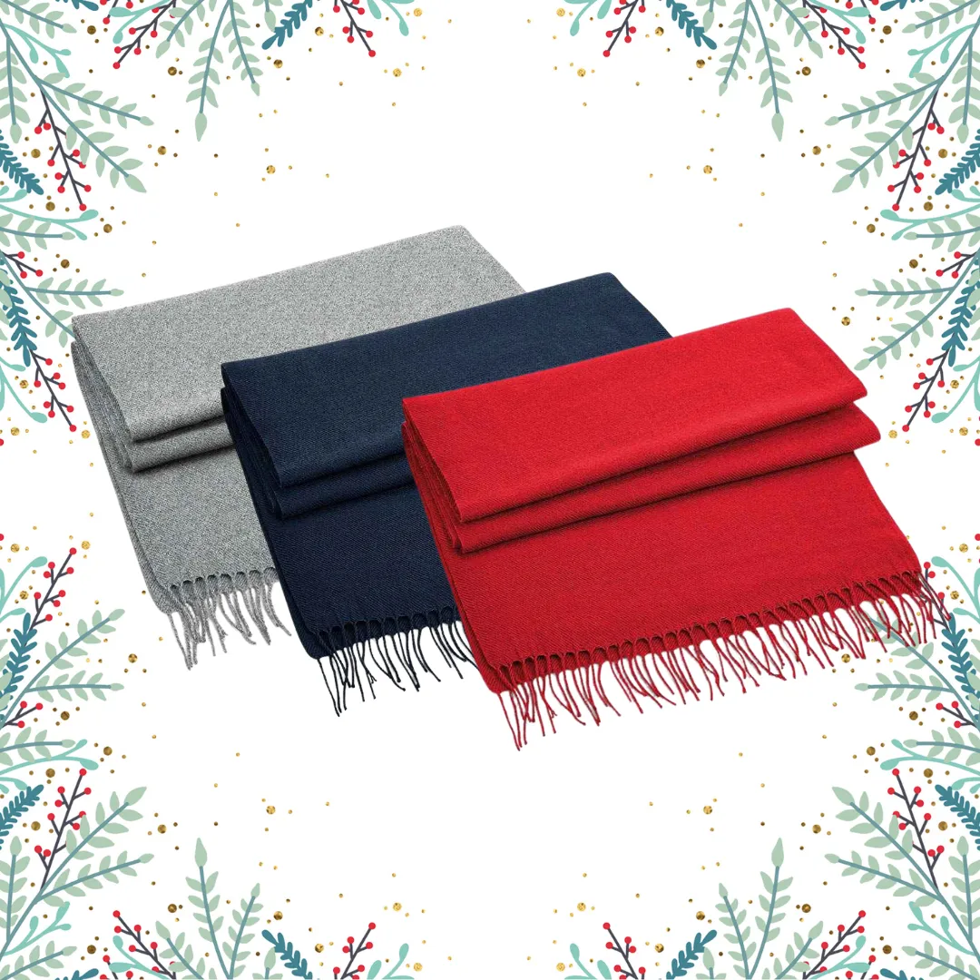 Red Soft Woven Christmas Scarf