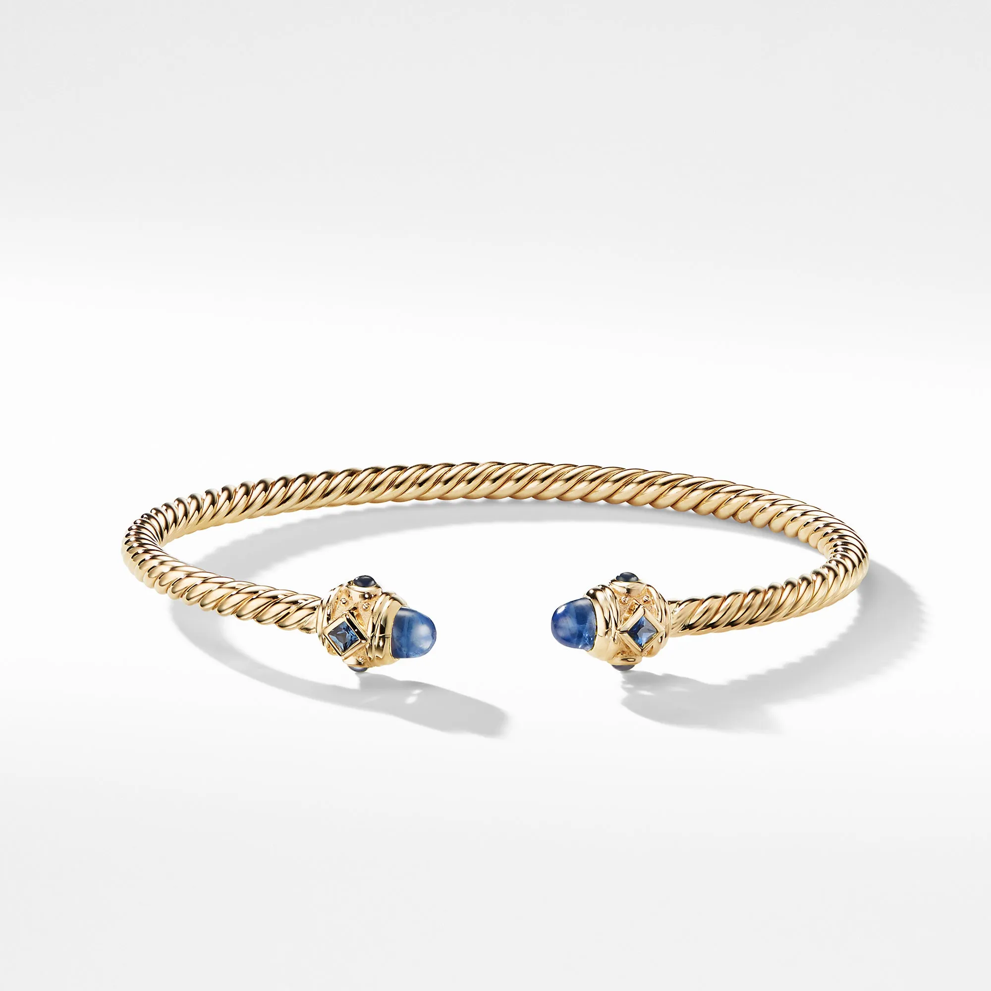 Renaissance Bracelet with Light Blue Sapphires in 18K Gold, 3.5mm, Size Medium