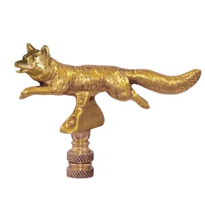 Running Fox Lamp Finial - Brass