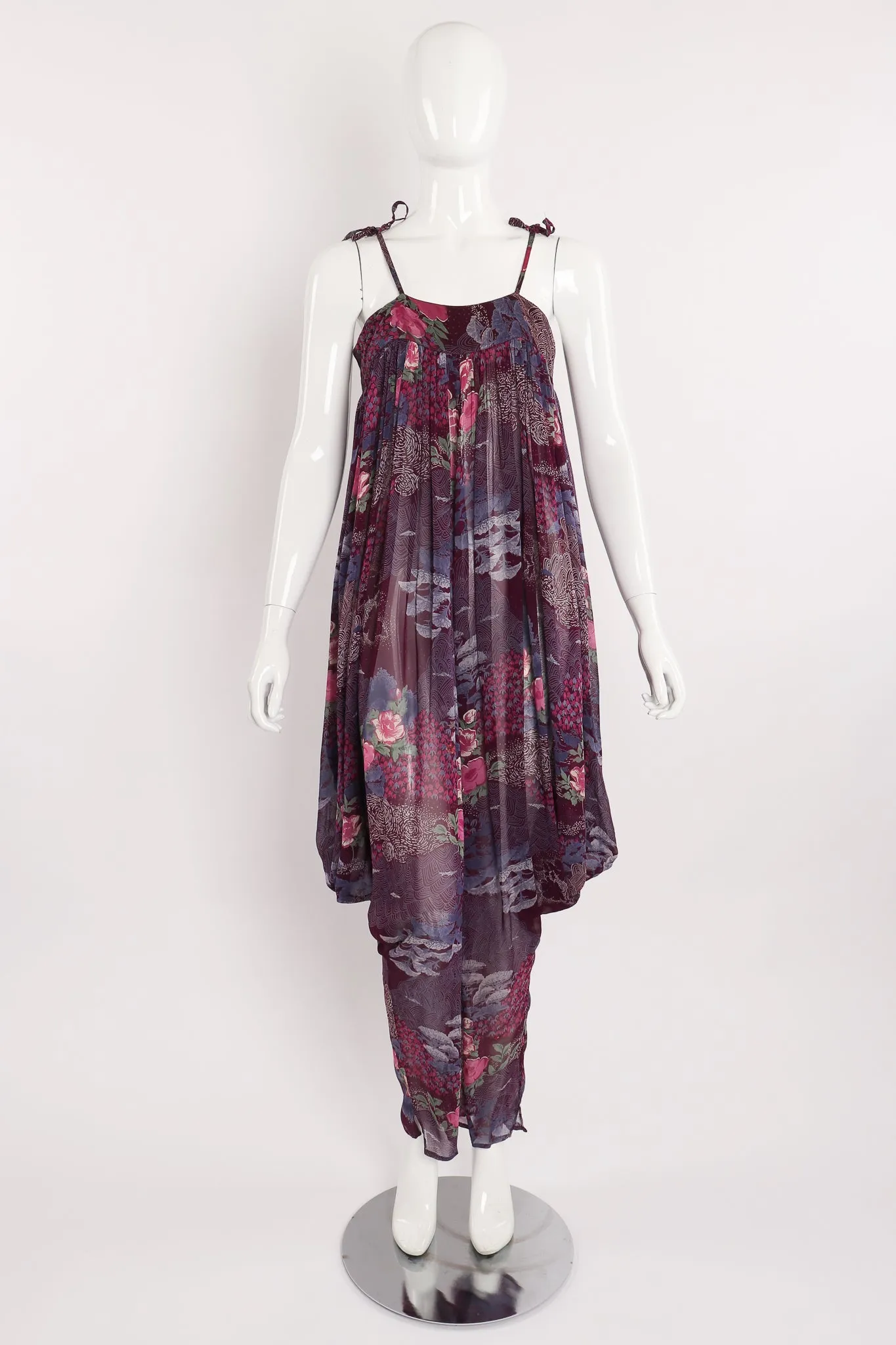 Sheer Floral Harem Jumpsuit