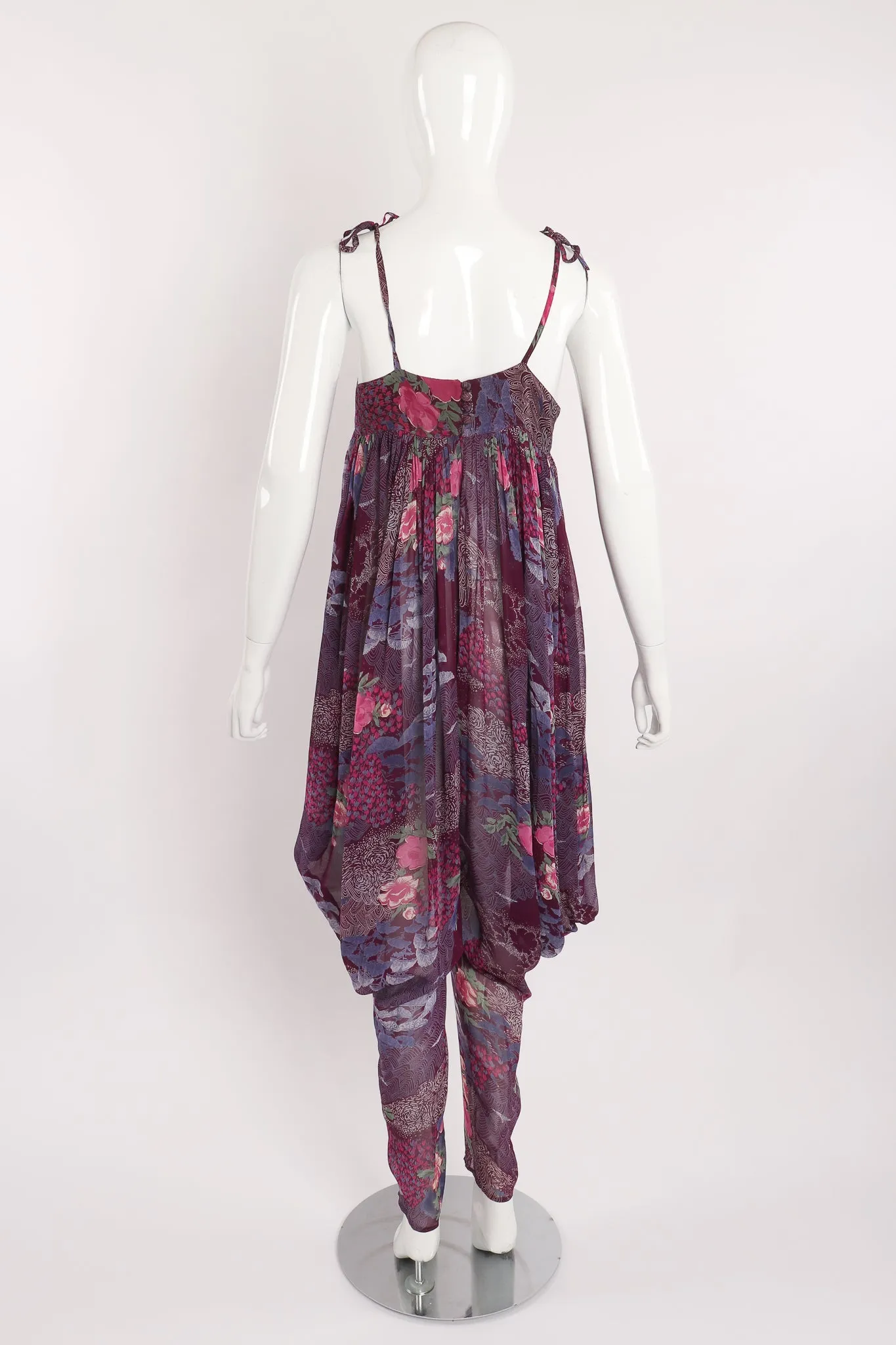Sheer Floral Harem Jumpsuit