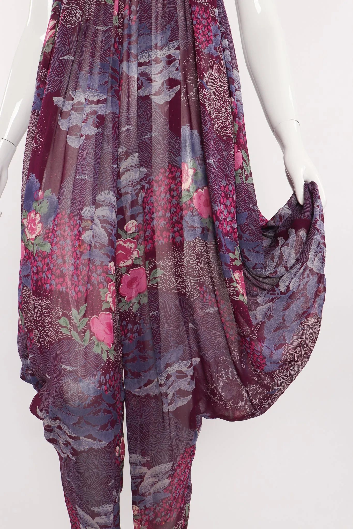Sheer Floral Harem Jumpsuit