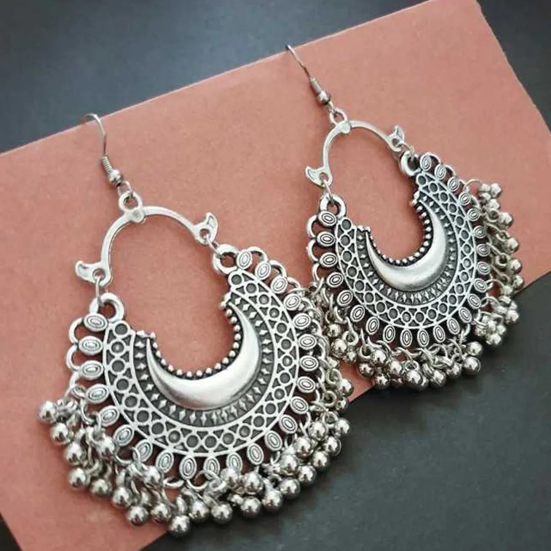 Silver Drops and Danglers Chandbali Jhumki