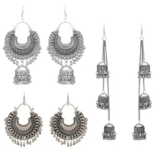 Silver Drops and Danglers Chandbali Jhumki