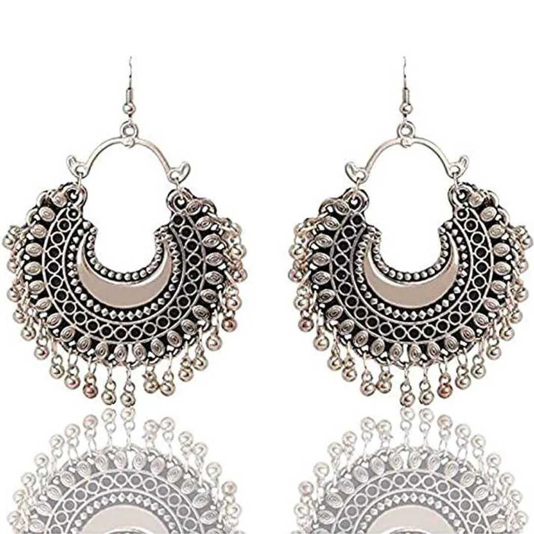 Silver Drops and Danglers Chandbali Jhumki