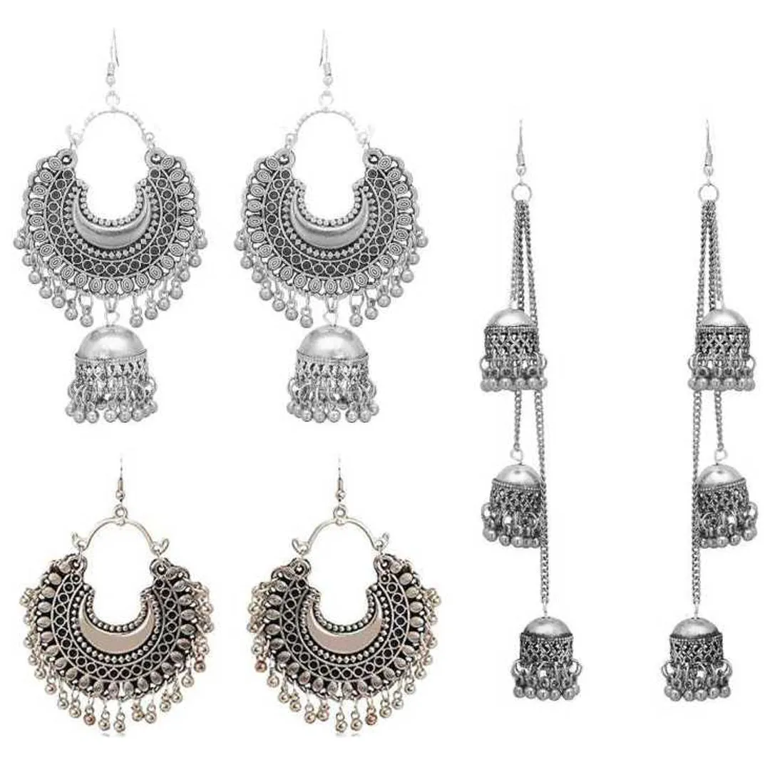 Silver Drops and Danglers Chandbali Jhumki