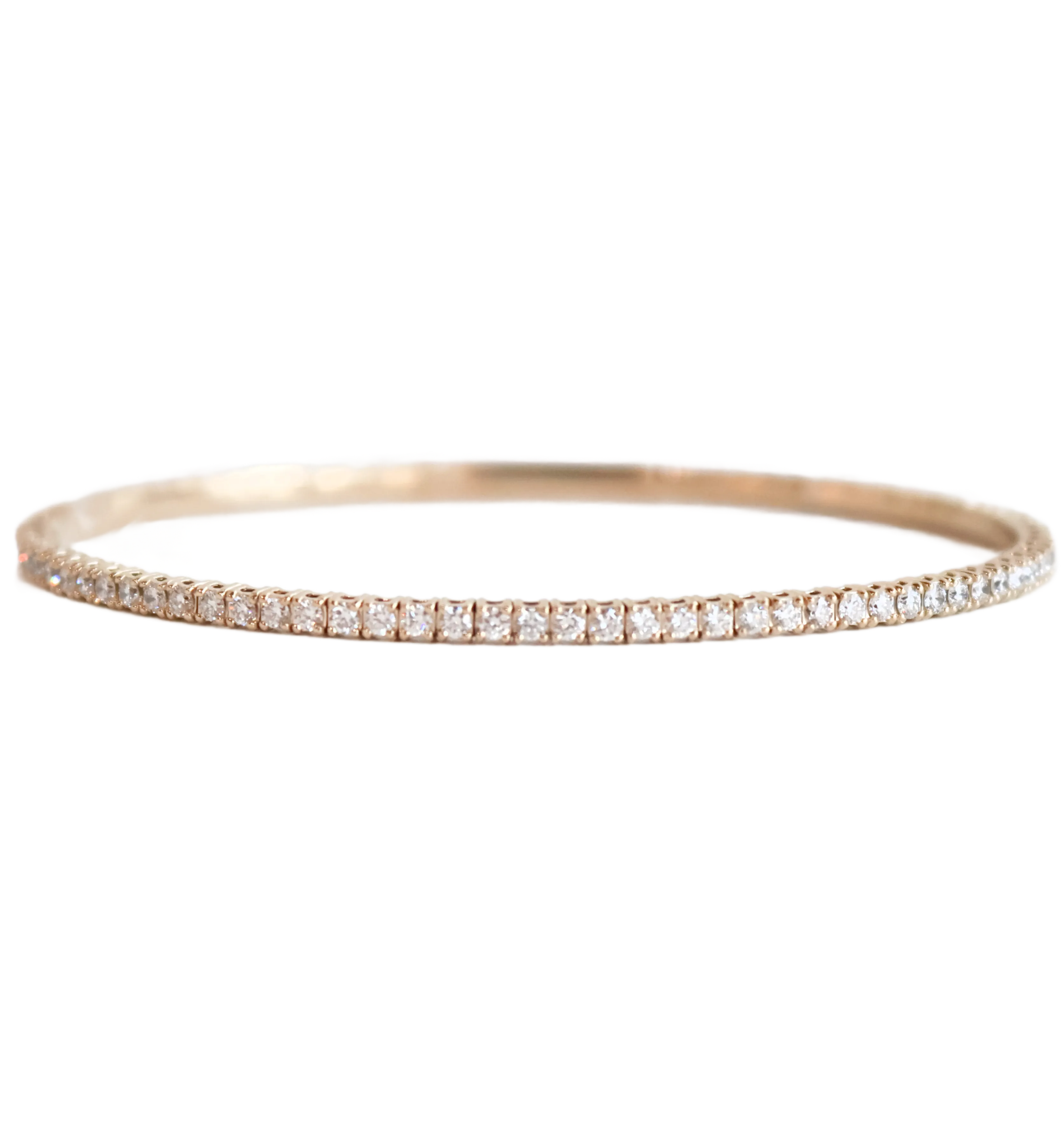 Small Diamond Flexible Tennis Bangle Yellow Gold