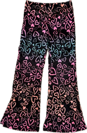 Social Butterfly-  Flare Pants Ombre Hearts