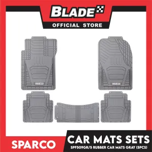 Sparco Car Mats Set Of 5pcs Universal And Quick Installation SPF509GR/5S (Gray) Rubber And Durable
