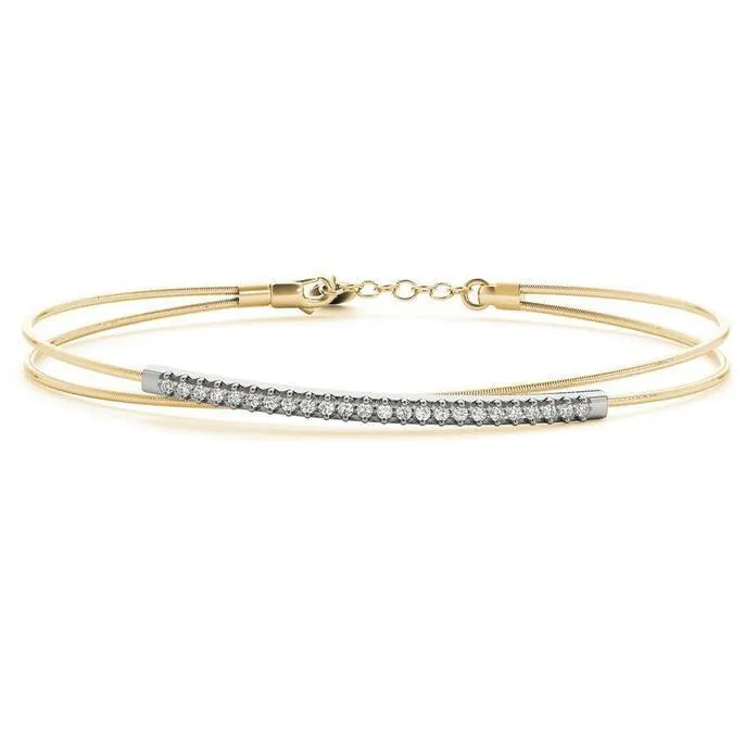 Split Flexible Wire Moissanite or Diamond Bangle