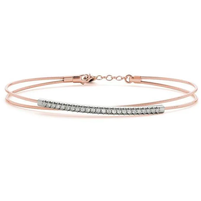 Split Flexible Wire Moissanite or Diamond Bangle