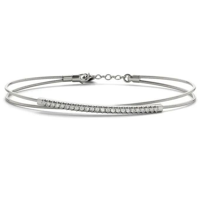 Split Flexible Wire Moissanite or Diamond Bangle