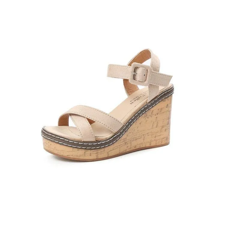 Suede wedge sandals