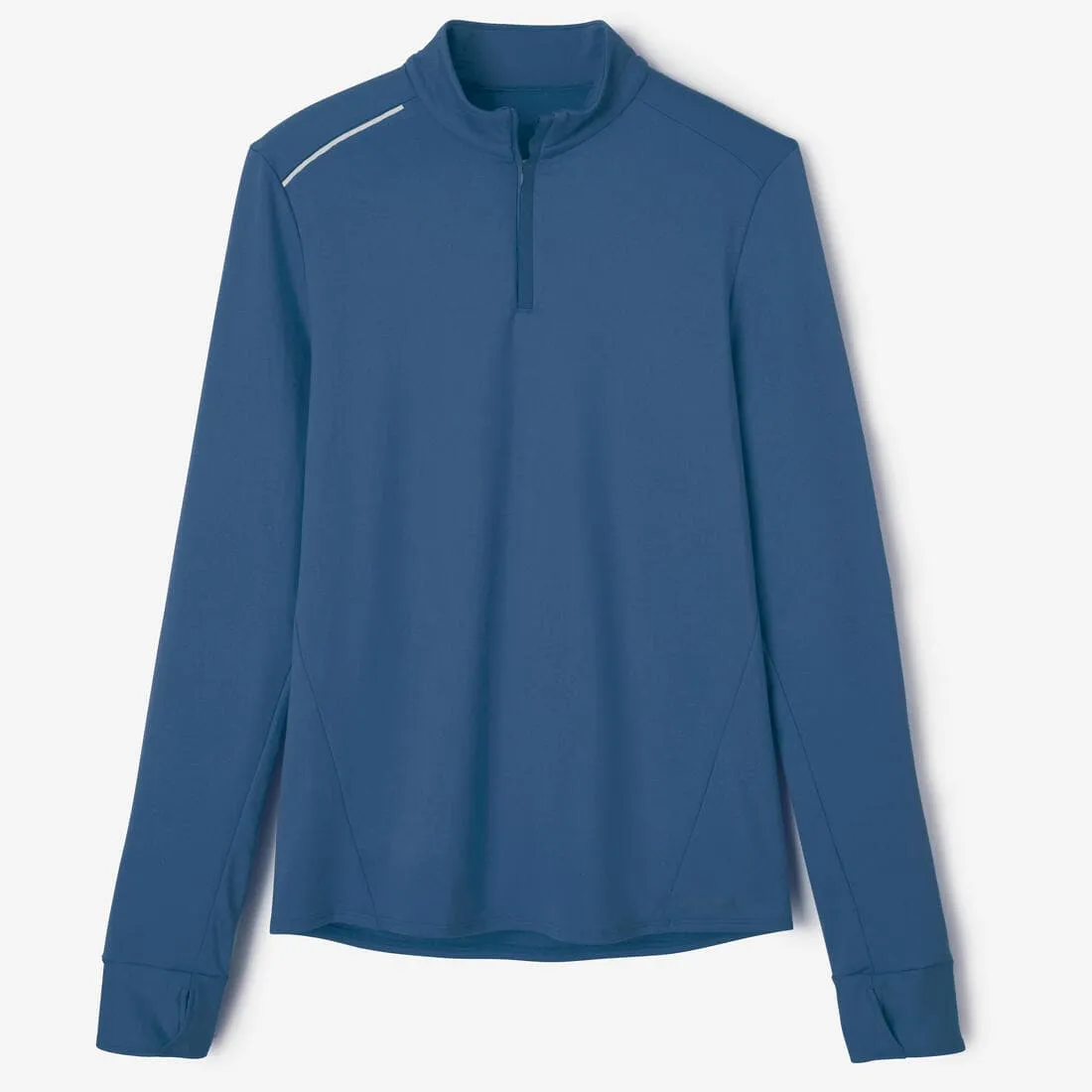 T-shirt zip chaud manches longues de running homme - kiprun run 100 warm