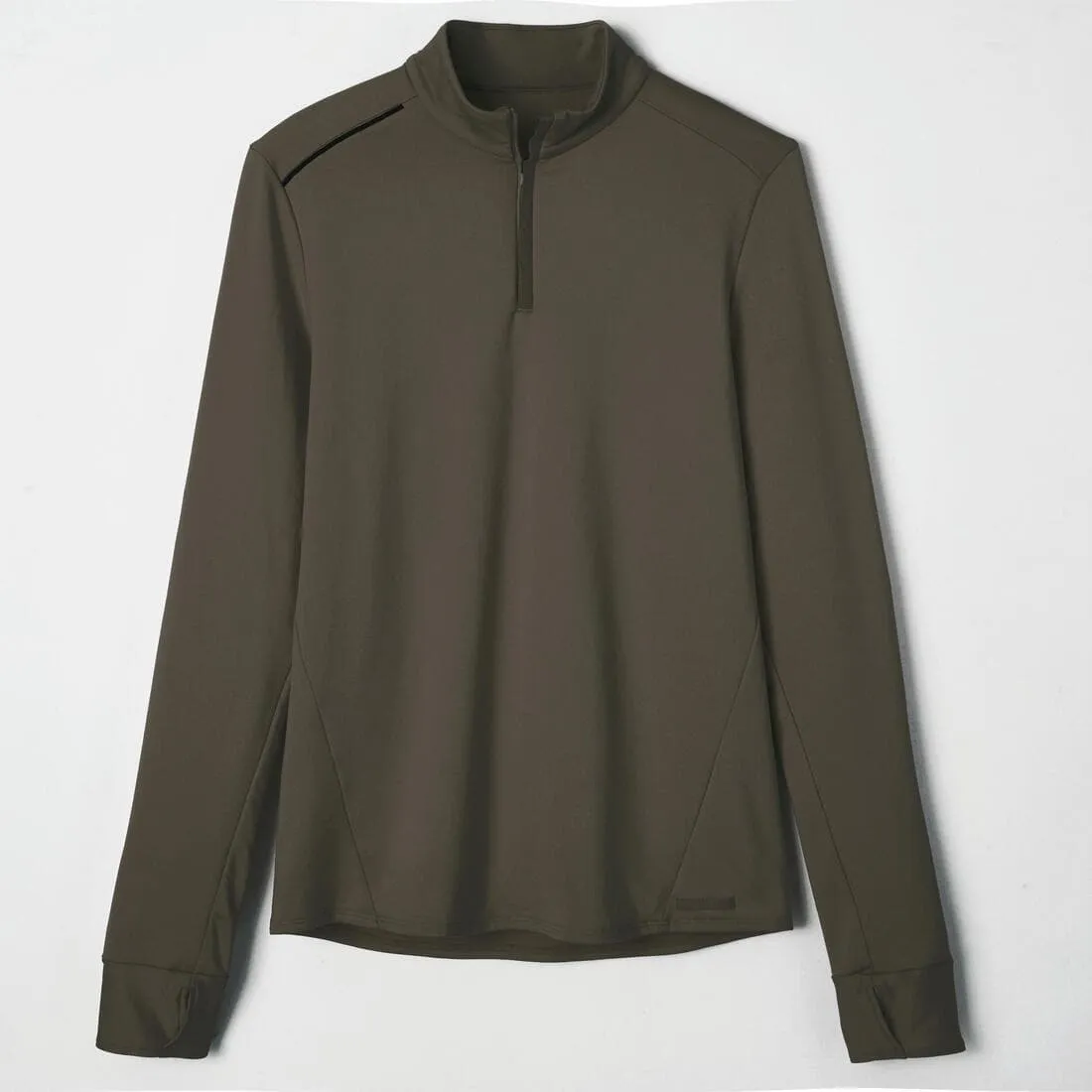 T-shirt zip chaud manches longues de running homme - kiprun run 100 warm