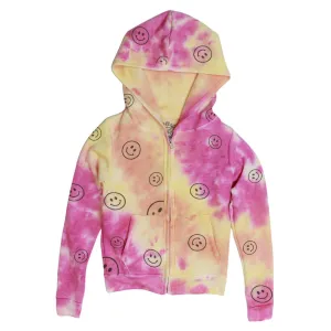 T2LOVE- Zip-Up Hoodie TIE DYE HAPPY FACE