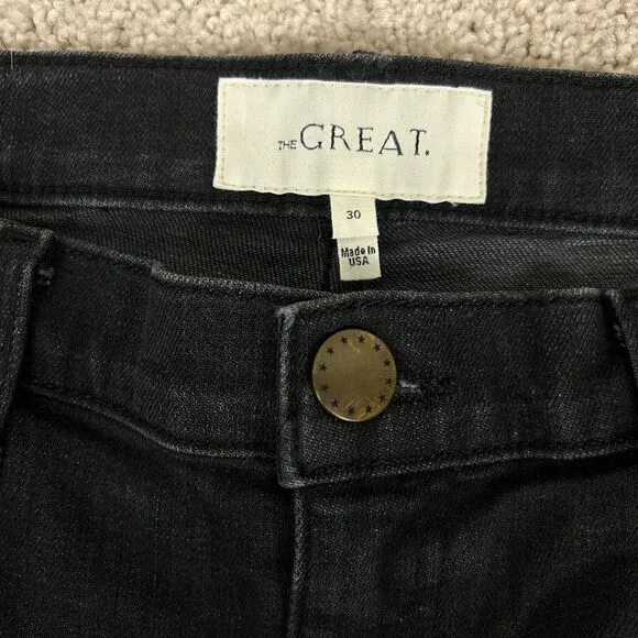 The Great Jeans The Nerd Style Womens Size 30 Black Bootcut Raw Hem Ladies
