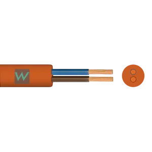 Time 3182Y 2 Core Round Flexible 1.0mm Orange Cable - 100M