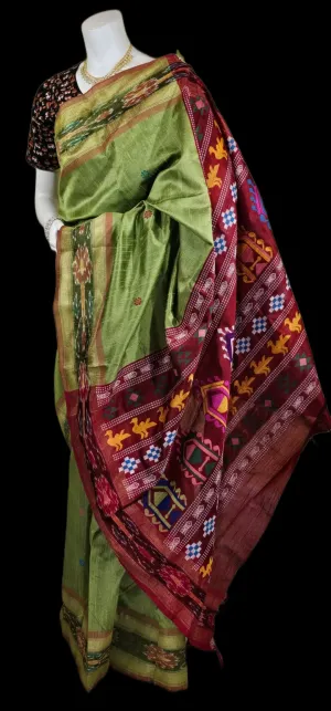 TS042923003 - Tussar Silk Saree with Dolabedi Pallu