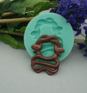 Two Snakes Silicone Mold for Crafts, Jewelry, Resin, Polymer Clay.