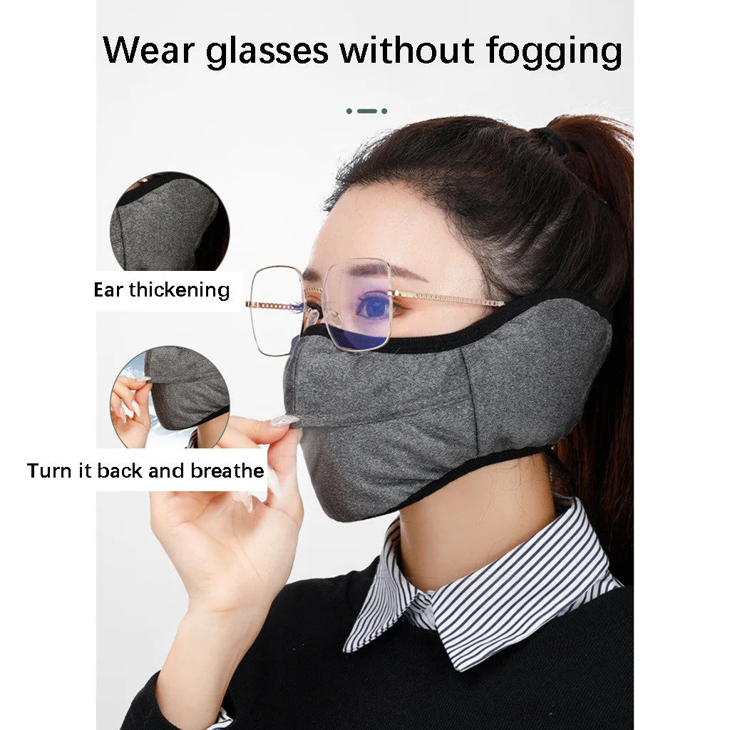 Unisex Winter Two-in-one Earmuffs Warm Mask