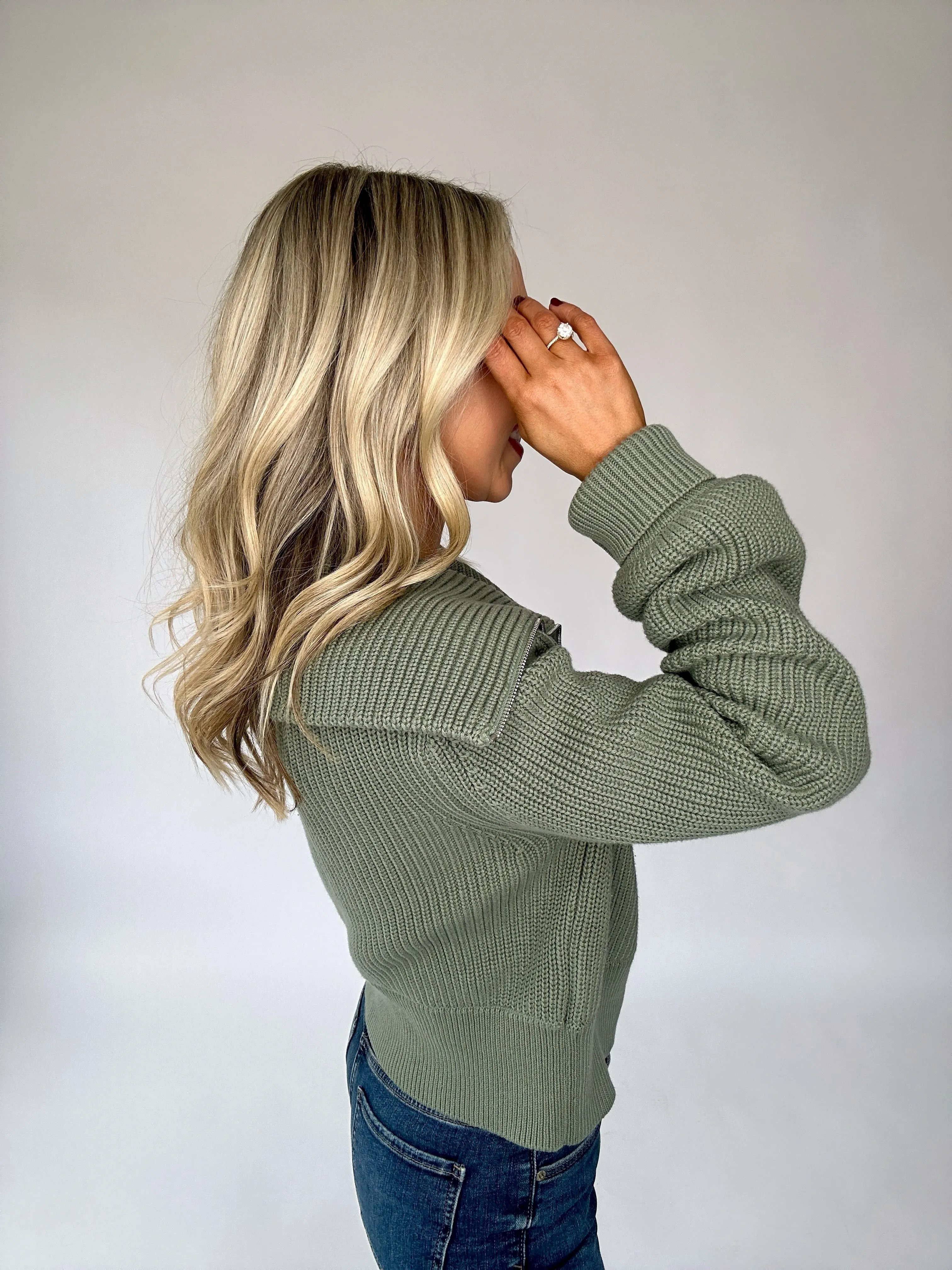 Varley Mentone Half-Zip Knit Pullover - Lily Pad