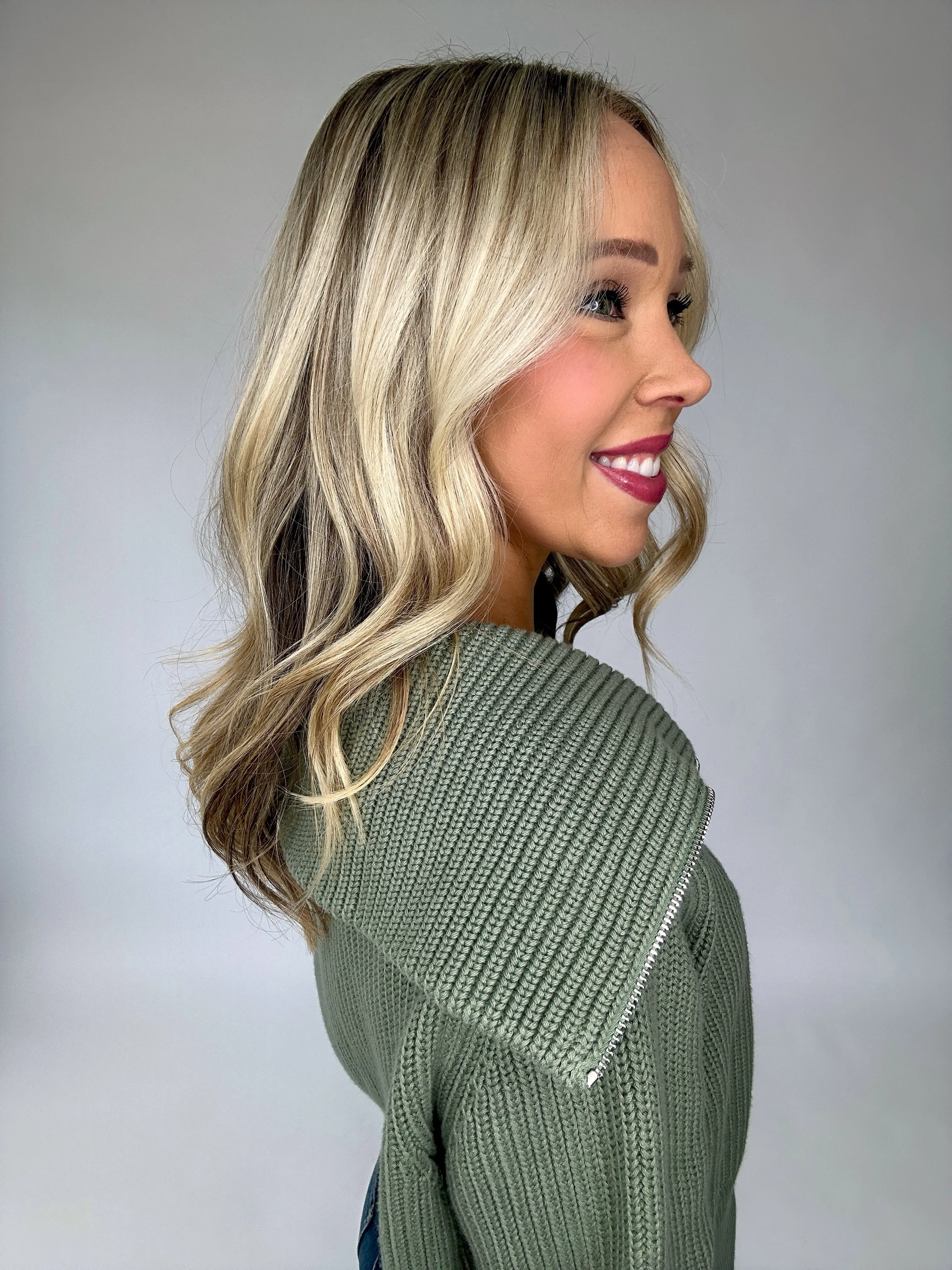 Varley Mentone Half-Zip Knit Pullover - Lily Pad