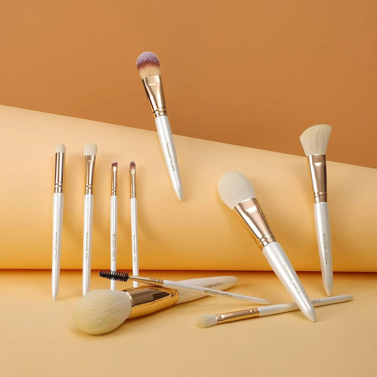 VEGAN SERIES - 10 PCS NANOFIBER BRUSH KIT - CHAMPAGNE GOLD