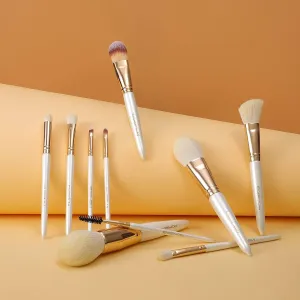 VEGAN SERIES - 10 PCS NANOFIBER BRUSH KIT - CHAMPAGNE GOLD