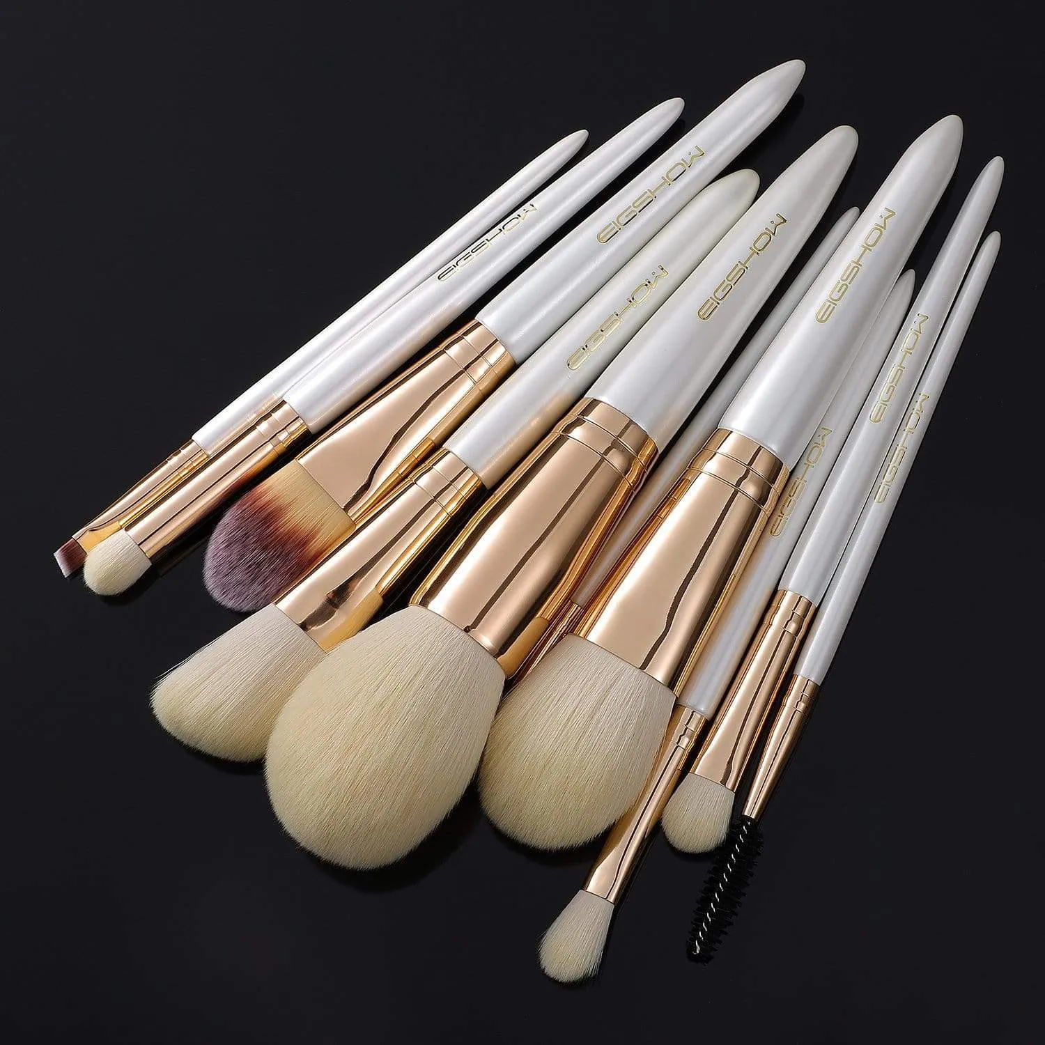VEGAN SERIES - 10 PCS NANOFIBER BRUSH KIT - CHAMPAGNE GOLD
